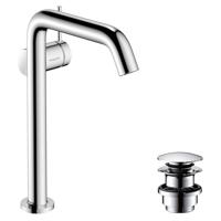 Hansgrohe Tecturis S Wastafelmengkraan - voor waskommen - push to open waste - 16.7cm uitloop - chroom 73370000 - thumbnail