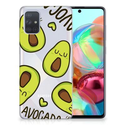 Samsung Galaxy A71 Telefoonhoesje met Naam Avocado Singing Samsung Galaxy A71 Telefoonhoesje met Naam Avocado Singing