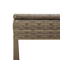Ligbedden 2 st met luifels en tafel poly rattan grijs - thumbnail