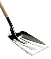 Schop 35 cm aluminium met slijtstrip en houten steel 135 cm - thumbnail