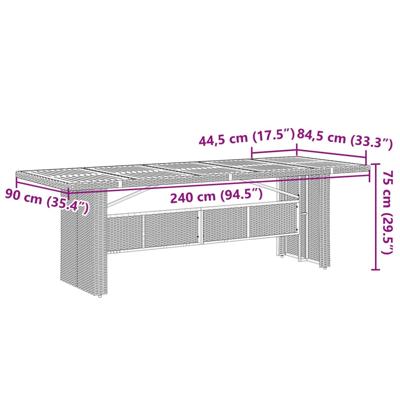 11-delige Tuinset met kussens poly rattan zwart - thumbnail