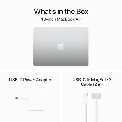 Apple MacBook Air Apple M M3 Laptop 34,5 cm (13.6") 16 GB 512 GB SSD Wi-Fi 6E (802.11ax) macOS Sonoma Zilver