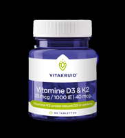 Vitakruid Vitamine D3 & K2 25mcg/1000IE/40mcg Tabletten - thumbnail