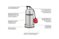 Metabo DP 28-10 S Inox 6.04112.00 Dompelpomp voor vervuild water 28000 l/h 17 m - thumbnail
