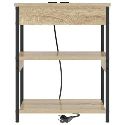 Nachtkastje 2 pcs Sonoma eiken Bewerkt hout