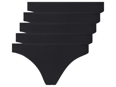 esmara 5 dames strings (Zwart, XS (32/34))