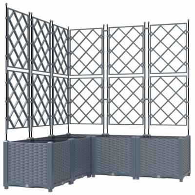 VidaXL Tuin bloempot 5 pcs licht grijs 120 x 120 x 143 cm staal