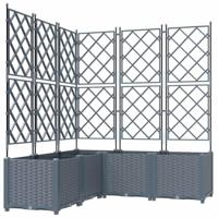 VidaXL Tuin bloempot 5 pcs licht grijs 120 x 120 x 143 cm staal - thumbnail