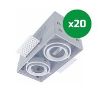 Trimless LED-spot Bastia wit dubbele GU10 - thumbnail