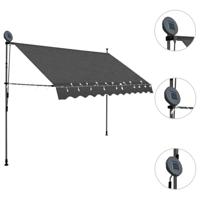 VidaXL Luifel handmatig uitschuifbaar met led 250 cm antracietkleurig - thumbnail