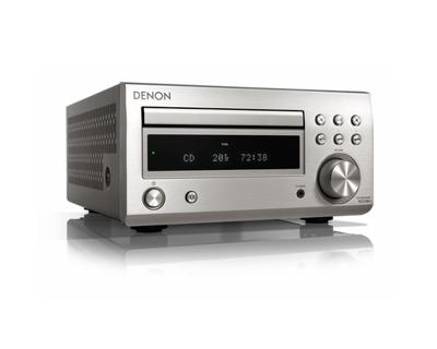 Denon D-M41DAB Mini-HiFi-systeem met CD, Bluetooth en FM/DAB+ tuner met 2 x 30 W uitgangsvermogen, zilver/zwart