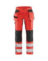 Blåkläder Dames werkbroek High-Vis met stretch 71631811 | High-Vis Rood/Zwart | Maat 48 - 7330509811610 - thumbnail