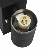 VidaXL Buiten wandlamp zwart 7 x 10 x 22 cm rvs en glas - thumbnail