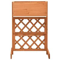 VidaXL Latwerkplantenbak 45x30x74 cm massief vurenhout oranje - thumbnail