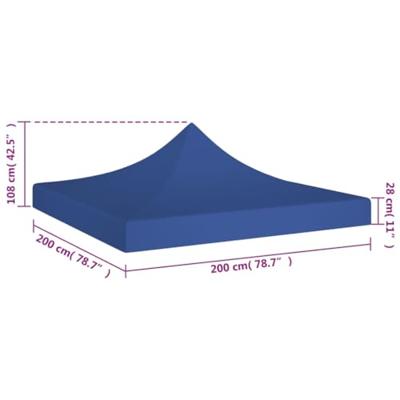VidaXL Partytentdak 270 g/m² 2x2 m blauw - thumbnail