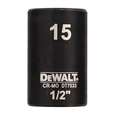 DeWalt Accessoires Impact dop 15mm 1/2" (Kort - 38mm) - DT7533-QZ