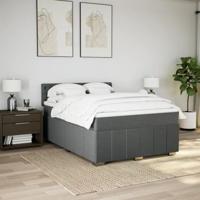Boxspring met matras stof donkergrijs 140x200 cm - thumbnail
