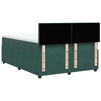 Boxspring met matras fluweel donkergroen 200x200 cm - thumbnail