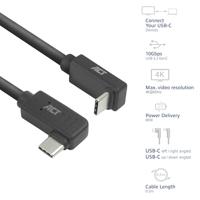 ACT USB 3.0 10Gbps 60W USB Type-C (haaks horizontaal) - USB Type-C (haaks verticaal) 0.5m - thumbnail