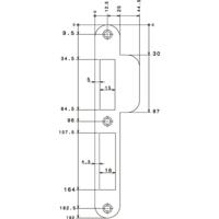 Nemef sluitplaat - pa4000/17 RVS - draairichting 2-4 korte lip - thumbnail