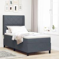 Boxspringbed met matras fluweel donkergrijs 100x200 cm - thumbnail