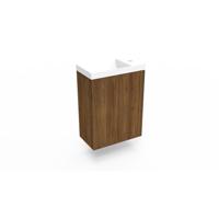 Fonteinkast Maddison Oak Arcqua Luna 40x55x28 cm Incl. Fontein Glans Wit Zonder Overloop - thumbnail