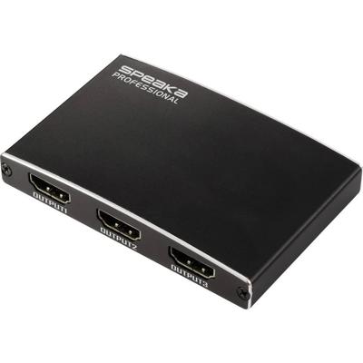 SpeaKa Professional SP-HDMIS-210 3 poorten HDMI-splitter Ultra HD-geschikt 3480 x 2160 Pixel Zwart