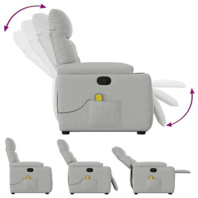 Sta-op-massagestoel verstelbaar stof wolk grijs