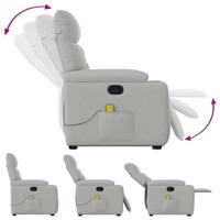 Sta-op-massagestoel verstelbaar stof wolk grijs - thumbnail