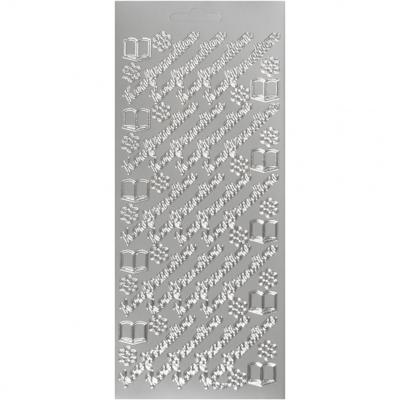 Creativ Company Stickers, konfirmation, zilver, 1 vel