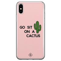 iPhone X/XS siliconen hoesje - Go sit on a cactus - thumbnail