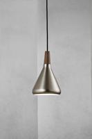 Hanglamp metaal &apos;Nori 18&apos; brushed staal E27 metaal hout 270mm DFTP - thumbnail