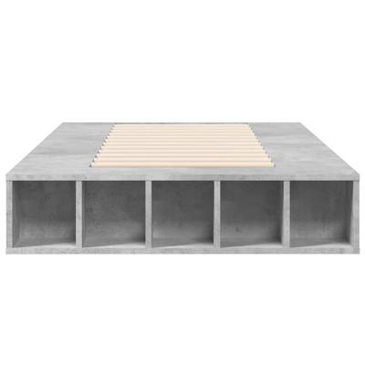 Bedframe bewerkt hout betongrijs 90x200 cm