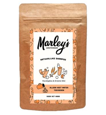 Marley's Amsterdam Shampoovlokken vet haar -eucalyptus & groene klei 50 Gram