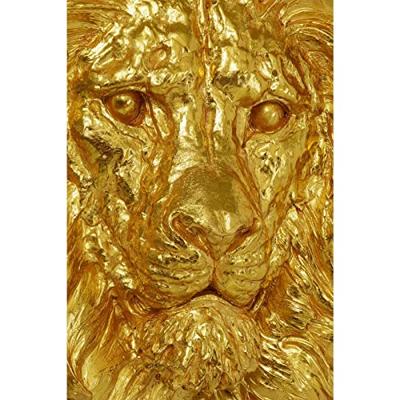 Kare Wanddecoratie Lion Head Gold 90x100cm