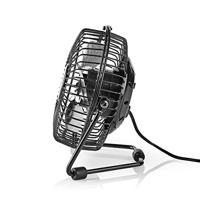 Metalen Miniventilator | Diameter 10 cm | Gevoed over USB | Zwart - thumbnail