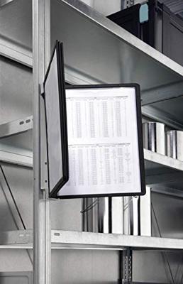 Durable Wandhouder | 5 zichtpanelen | zwart | met profielframef. | 1 stuk - 591401 591401