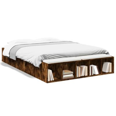 Bedframe bewerkt hout gerookt eikenkleurig 140x190 cm