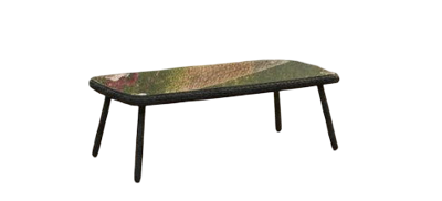 Jonah coffee table 100x50x35 dark grey steel/wicker dark grey Eurofar - Eurofar