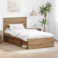 Bedframe Ambachtelijk eiken 100 x 200 cm Massief grenenhout - thumbnail