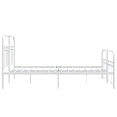 Bedframe met hoofd- en voeteneinde metaal wit 137x190 cm