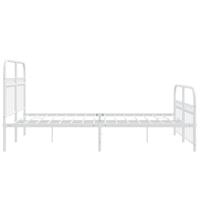 Bedframe met hoofd- en voeteneinde metaal wit 137x190 cm - thumbnail
