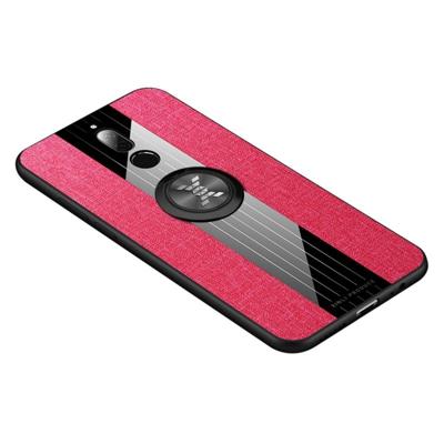 Voor Huawei Maimang 6 XINLI stiksels doek Textue schokbestendig TPU beschermhoes met ring houder (rood)