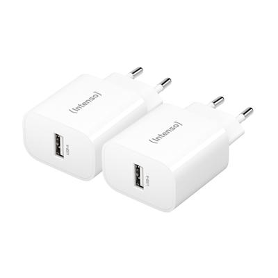 Intenso W5A white double pack USB-C-adapter 5 W USB-A Wit Thuis