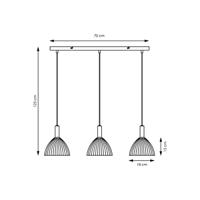 Light depot - hanglamp Credo 3L messing / opaal glas ovaal - Outlet - thumbnail