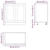 Spoelbakonderkast Porto 80x46x81,5 cm bewerkt hout sonoma eiken - thumbnail