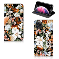 Smart Cover voor Apple iPhone 11 Pro Max Dark Flowers - thumbnail