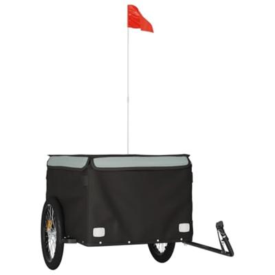 Fietstrailer 45 kg ijzer zwart en grijs