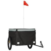 Fietstrailer 45 kg ijzer zwart en grijs - thumbnail