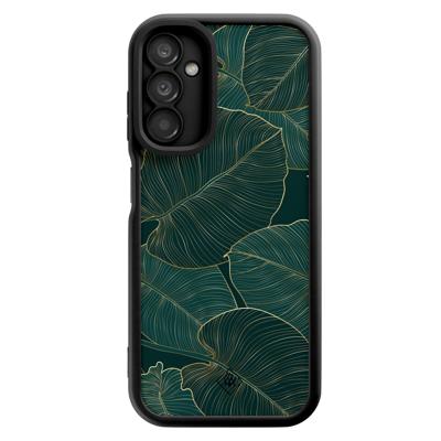 Samsung Galaxy A14 zwarte case - Monstera leaves